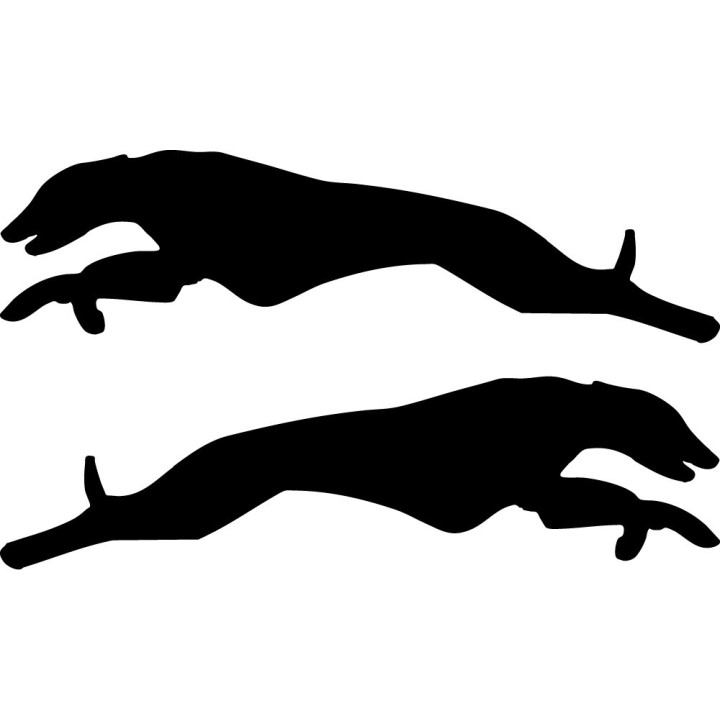 Greyhound Stickers – Sighthound Dog Silhouette Vinyl Decals (2-Pack)