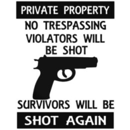 Private Property No Trespassing Stickers – Warning (2-Pack)