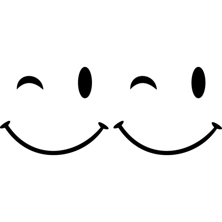Winking Smiley Face Stickers – Happy Emoji Decals (2-Pack)