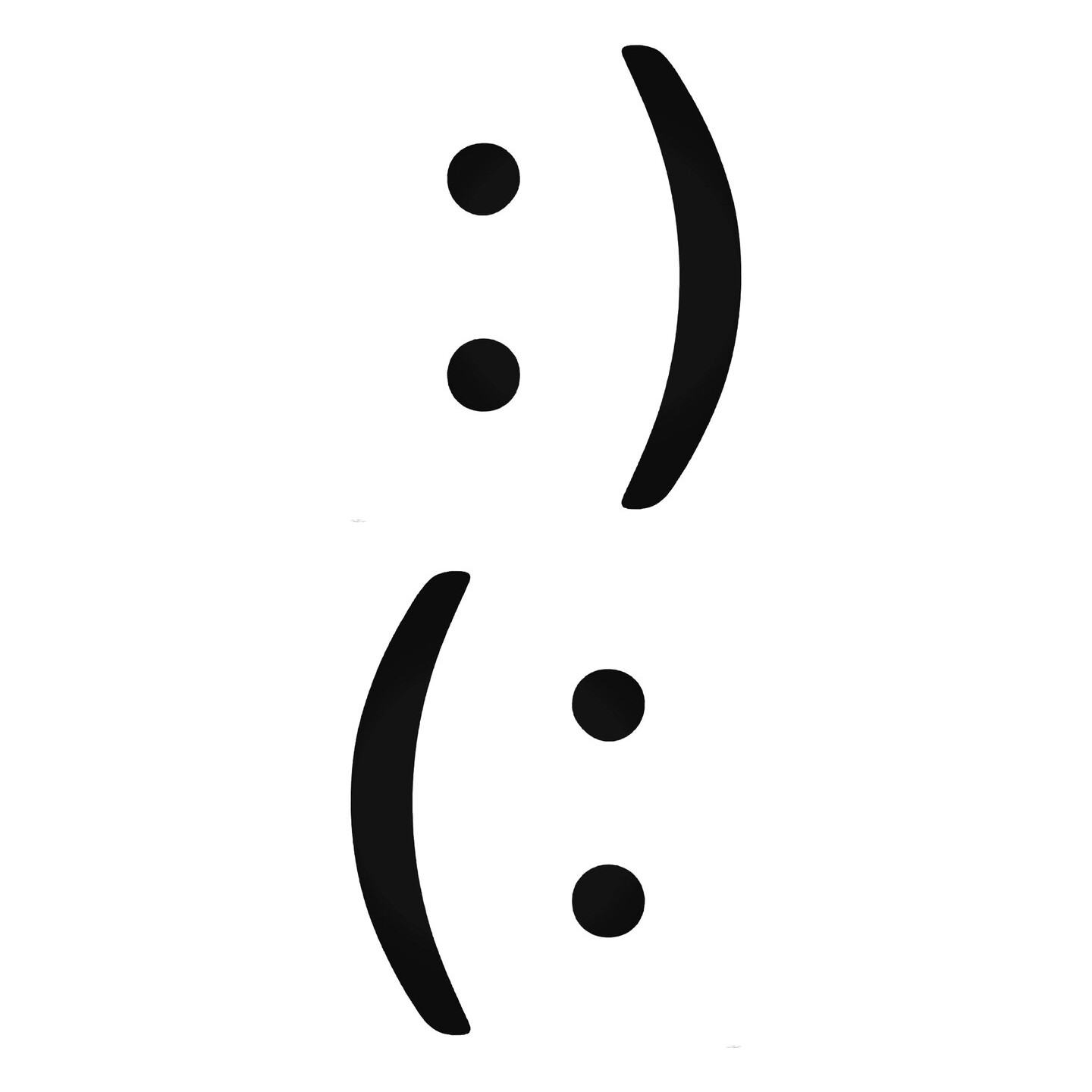 Smiley Face Emoticon Stickers – Happy Symbol Decals (2-Pack)