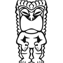 Hawaiian Tiki God Stickers – Tribal Totem Decals (2-Pack)