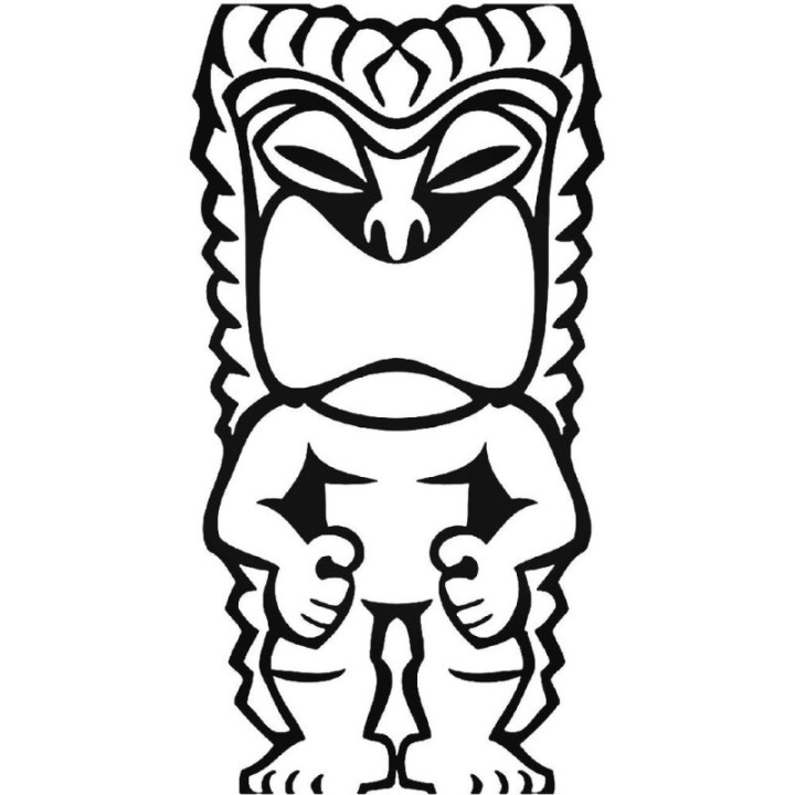 Hawaiian Tiki God Stickers – Tribal Totem Decals (2-Pack)