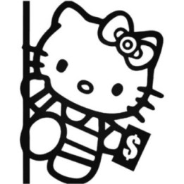 Hello Kitty Pole Dancing Stickers – Funny Parody Decals (2-Pack)