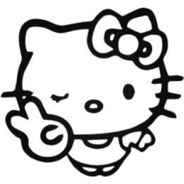 Hello Kitty Peace Sign Stickers – Kawaii Decals (2-Pack)