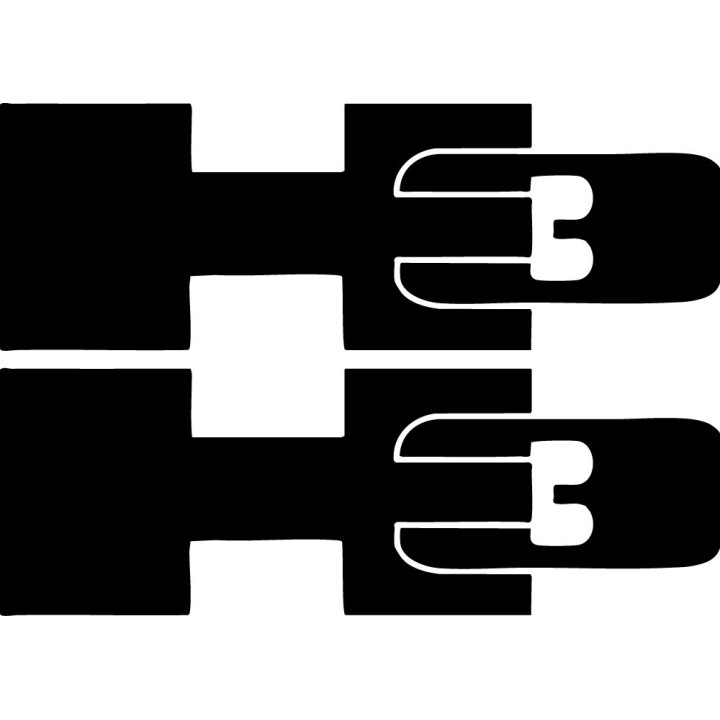 Hummer H3 Stickers – Compact Off-Road SUV Decals (2-Pack)