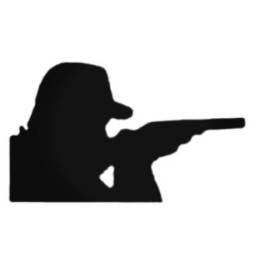 Hunter Shooting Silhouette Stickers – Rifle Decals (2-Pack)
