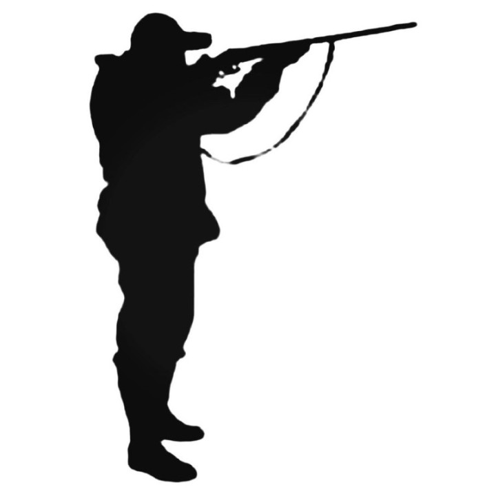 Hunter Silhouette Stickers – Shooting Rifle Decals (2-Pack)