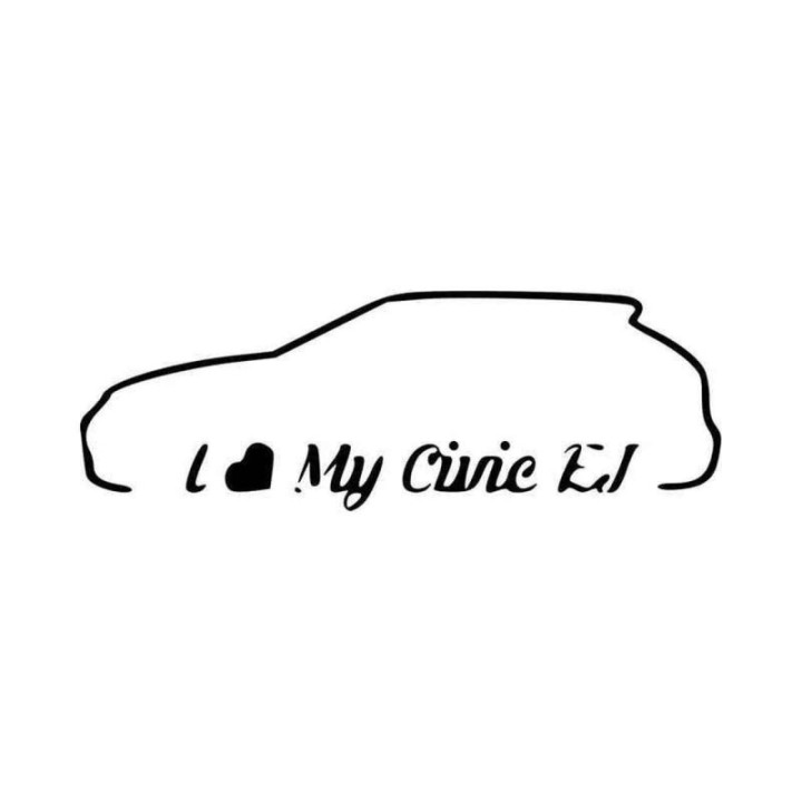 Buy I Love My Civic Ej Vinyl Decal Sticker Online