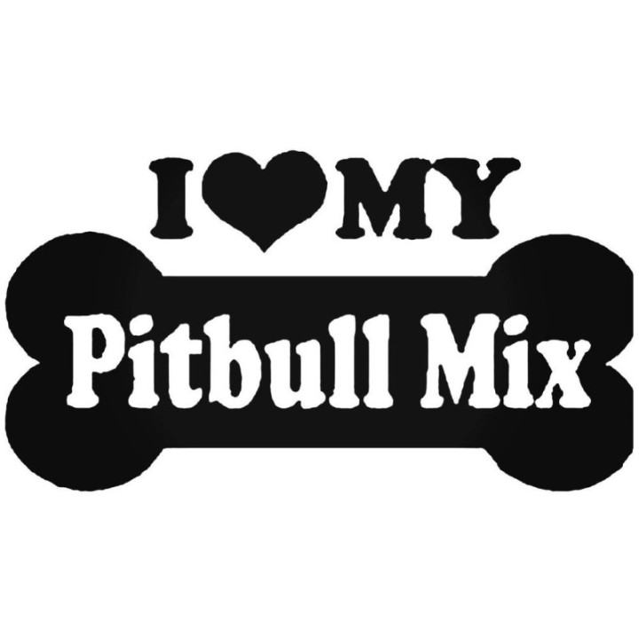 Buy I Love My Pitbull Mix Decal Sticker Online
