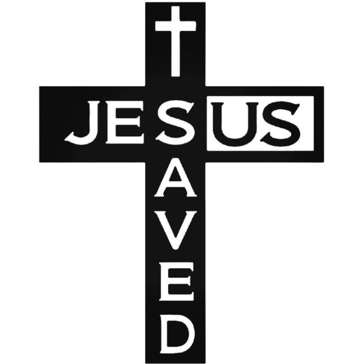 Jesus Saved Cross Stickers – Christian Decals (2-Pack)