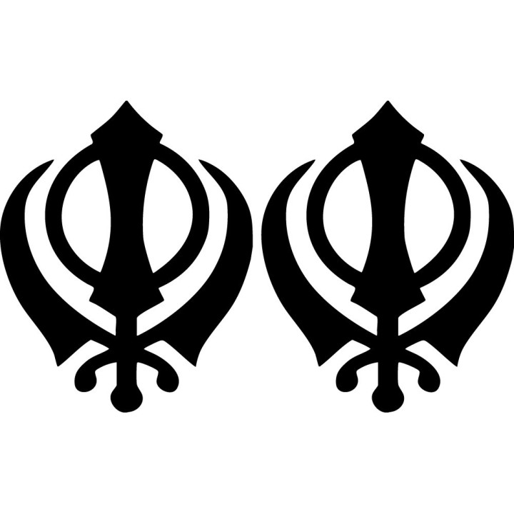 Khanda Stickers – Sikh Symbol Sikhism Decals (2-Pack)