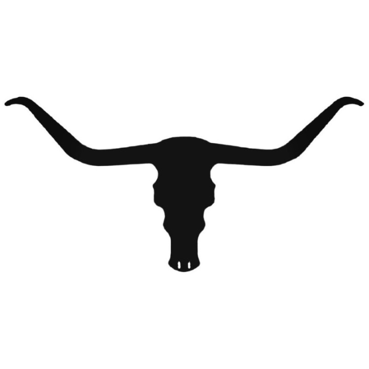 Longhorn Bull Skull Stickers – Western Cow Skull Decals (2-Pack)