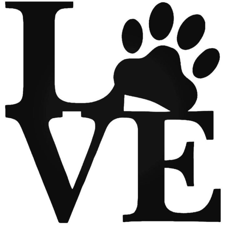 Buy Love Dog Pet Paw Print Vinyl Decal Sticker Online