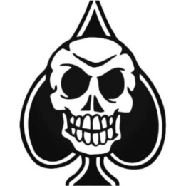 Skull Ace of Spades Stickers – Death Card Decals (2-Pack)