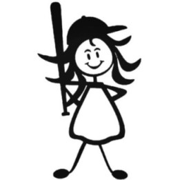 Baseball Mom Stick Figure Stickers – Family Decals (2-Pack)