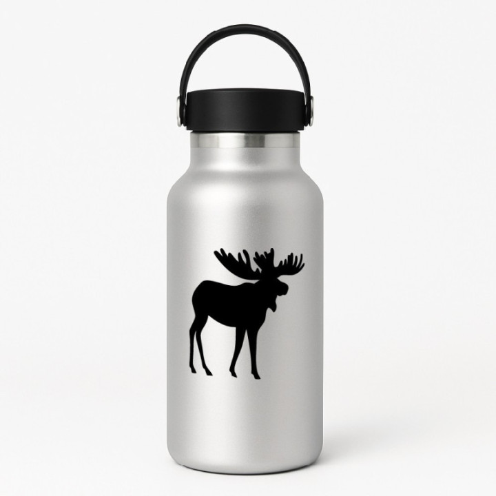 Moose Silhouette Stickers – Wildlife Hunting Nature Decals (2-Pack)