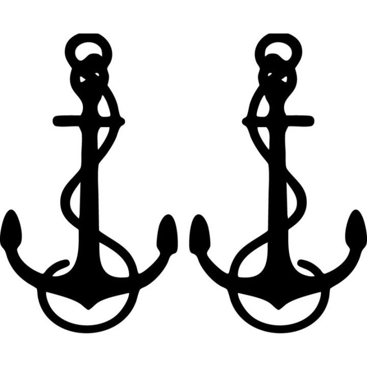 Anchor Stickers – Nautical Sailing Rope Anchor Decals (2-Pack)