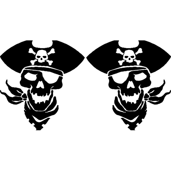 Pirate Skull Stickers – Jolly Roger Crossbones Decals (2-Pack)