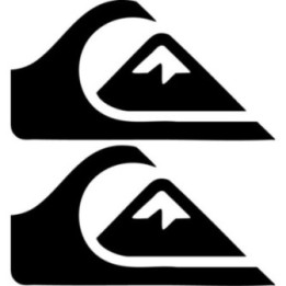 Quicksilver Stickers - V Logo Surf Brand Decals (2-Pack)