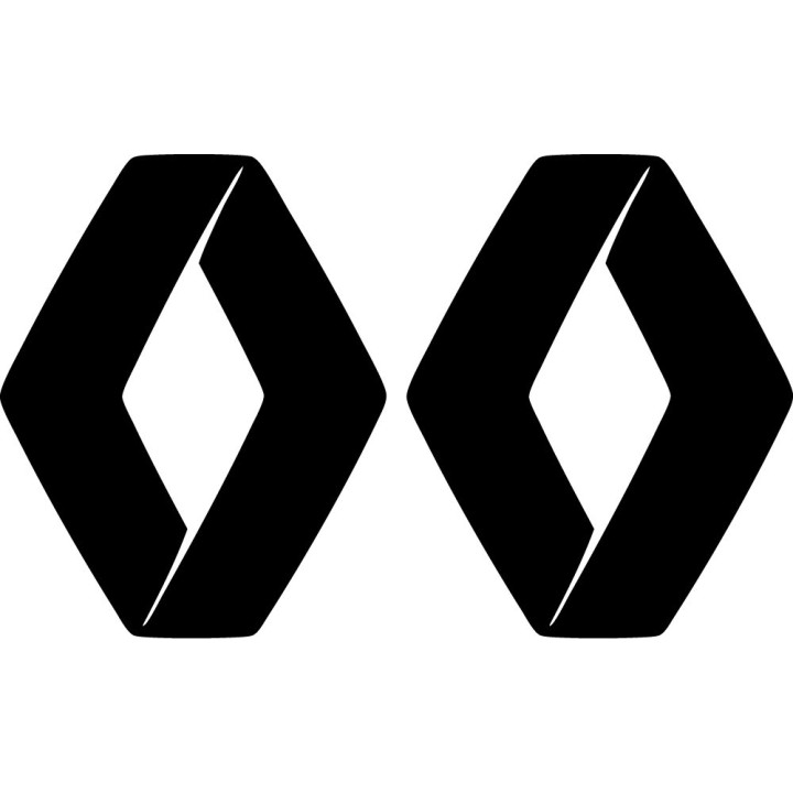 Renault Logo Style 2 Stickers – Clio Megane RS Diamond Decals (2-Pack)