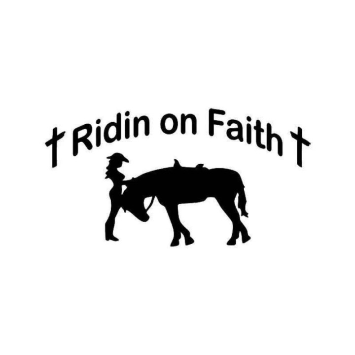 Ridin on Faith Cowgirl Horse Stickers – Western Decals (2-Pack)
