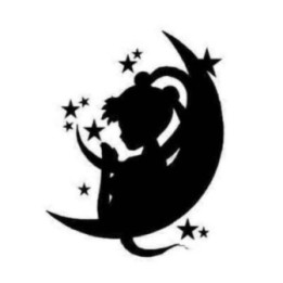 Sailor Moon Stickers – Crescent Moon Silhouette Decals (2-Pack)