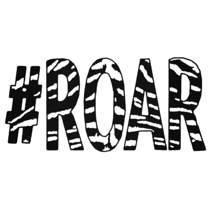 #Roar Tiger Print Stickers – Animal Quote Decals (2-Pack)
