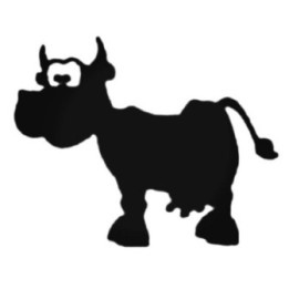 Scared Cow Stickers – Funny Cartoon Cow Decals (2-Pack)