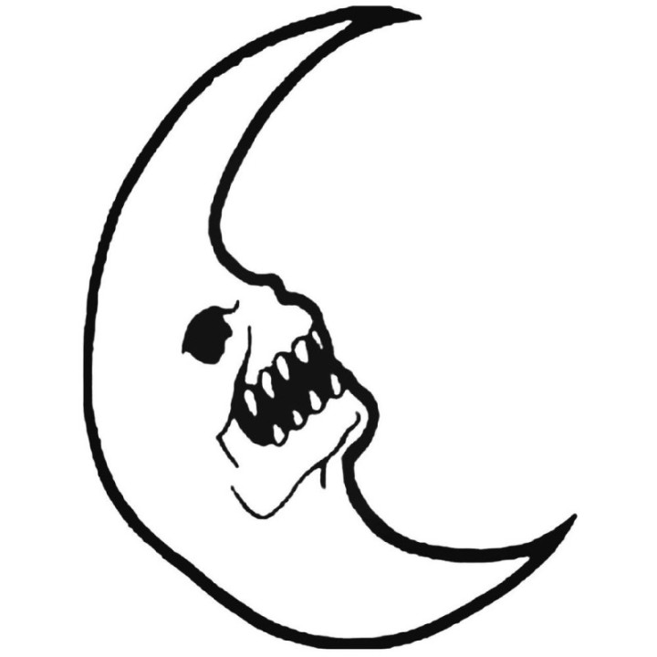 Skull Moon Stickers – Crescent Gothic Dark Art Decals (2-Pack)