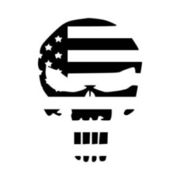 American Flag Skull Stickers – Punisher Military Decals (2-Pack)