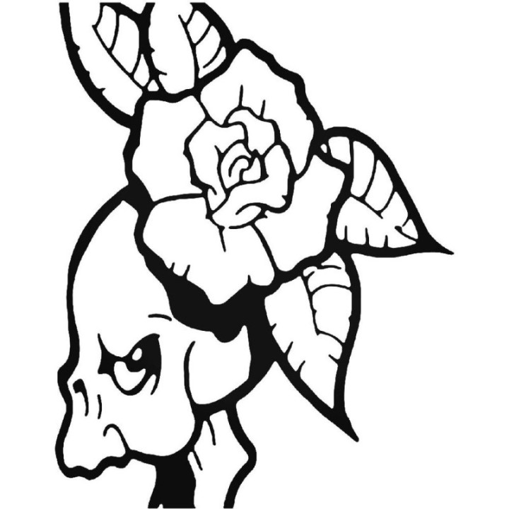 Skull Rose Stickers – Day of the Dead Floral Decals (2-Pack)
