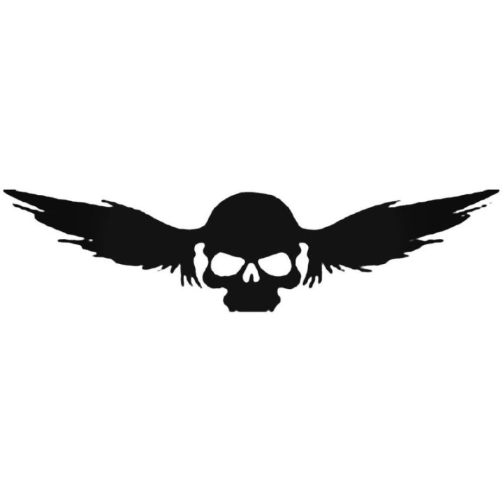 Winged Skull Stickers – Flying Death Head Decals (2-Pack)