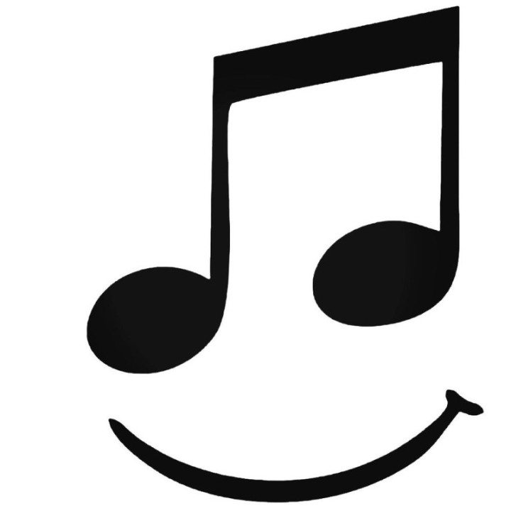 Music Note Smiley Face Stickers – Musical Decals (2-Pack)