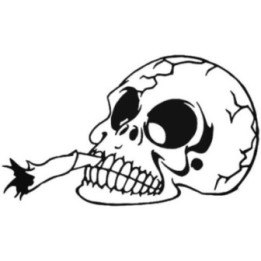 Smoking Skull Stickers – Skeleton Cigarette Decals (2-Pack)