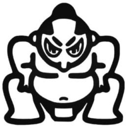 Sumo Wrestler Stickers – Angry JDM Japanese Decals (2-Pack)