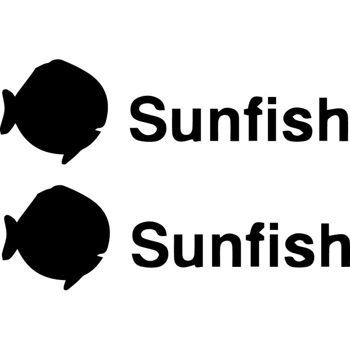 Sunfish Sailboat Stickers Style 2 – Sailing Dinghy Decals (2-Pack)