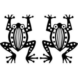 Tribal Frog Stickers – Amphibian Wildlife Silhouette Vinyl Decals (2-Pack)