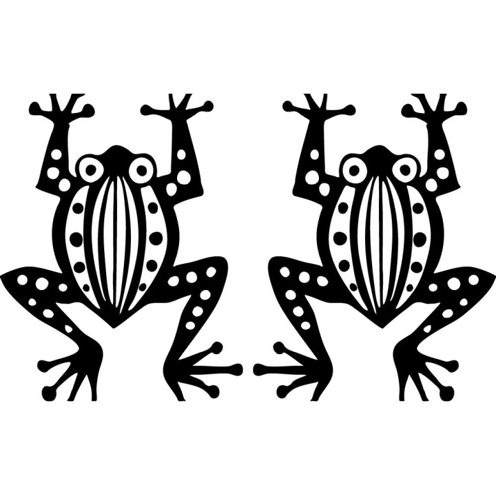Tribal Frog Stickers – Amphibian Wildlife Silhouette Vinyl Decals (2-Pack)