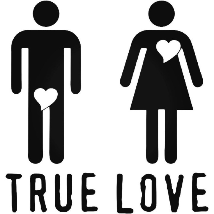 True Love Stickers – Funny Couple Heart Decals (2-Pack)