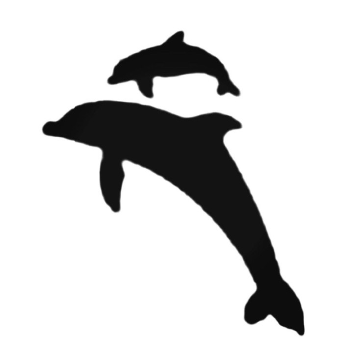 Dolphin Family Stickers – Adult & Baby Silhouette Decals (2-Pack)