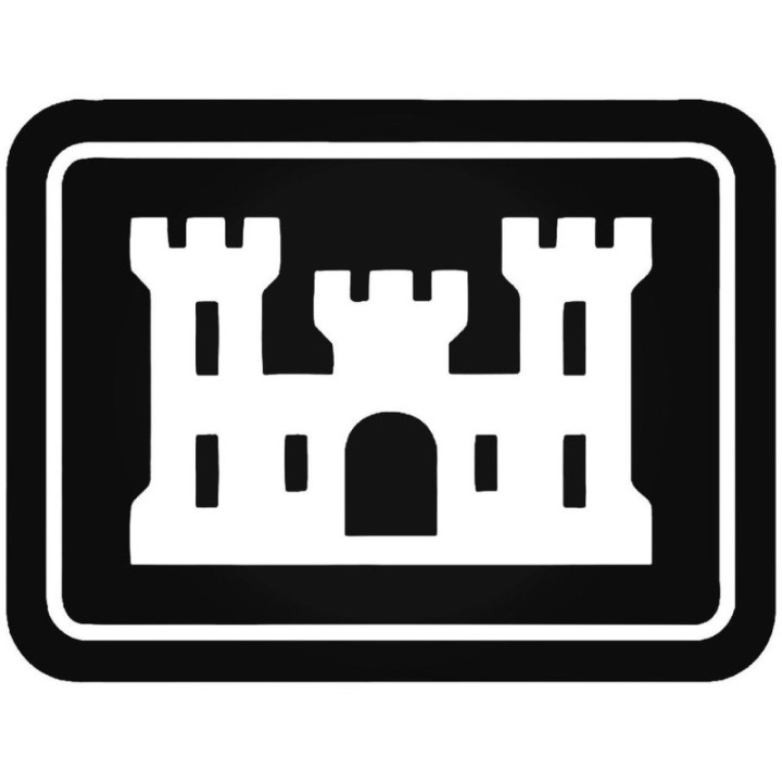 US Army Corps of Engineers Stickers – USACE Castle (2-Pack)