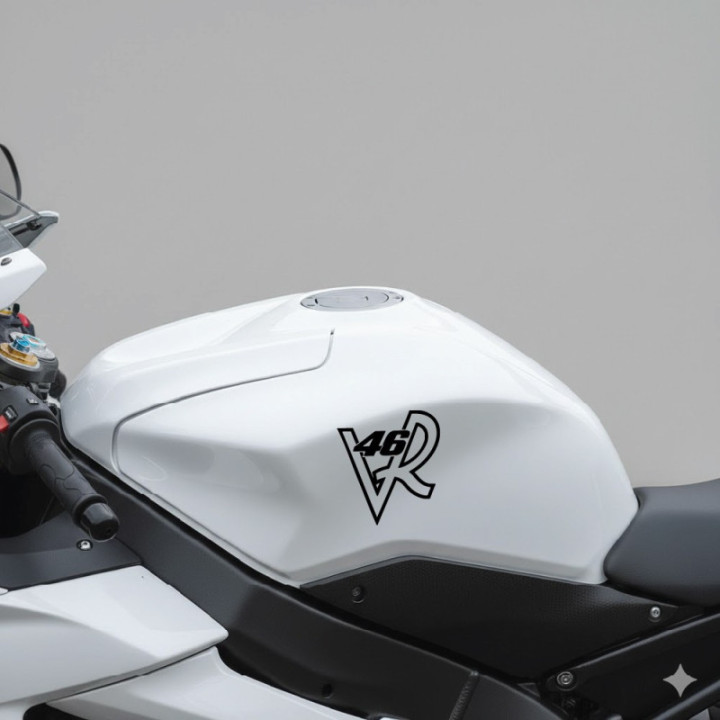 Valentino Rossi VR46 Stickers – Number 46 Decals (2-Pack)