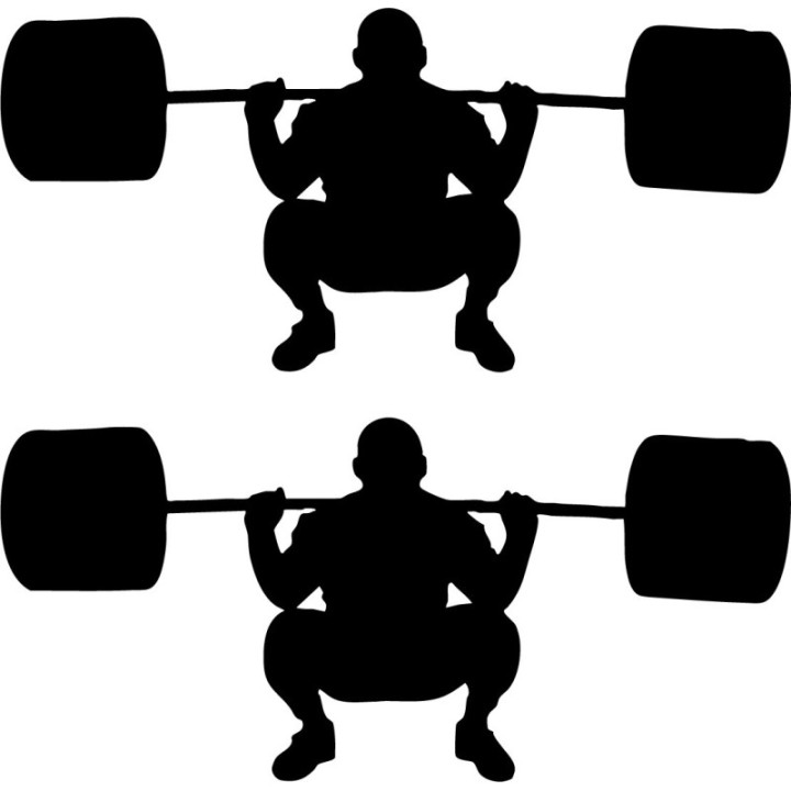 Weightlifting Squat Stickers – Powerlifting Gym Decals (2-Pack)