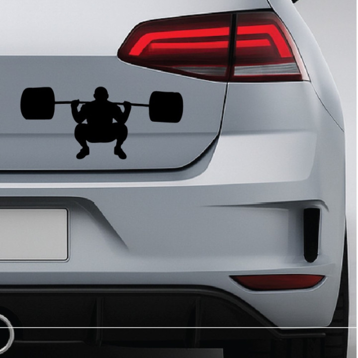 Weightlifting Squat Stickers – Powerlifting Gym Decals (2-Pack)