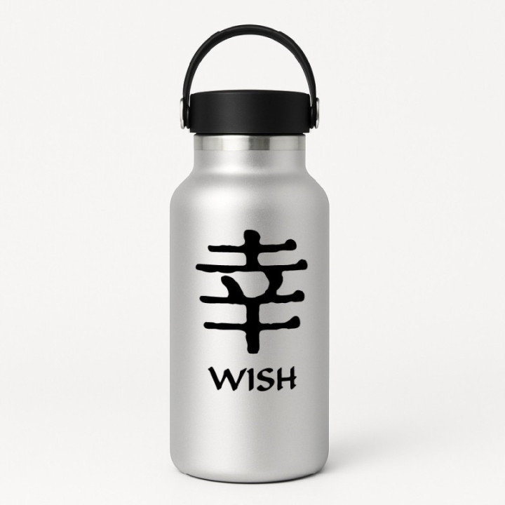Wish Kanji Symbol Stickers – Japanese Happiness Decals (2-Pack)