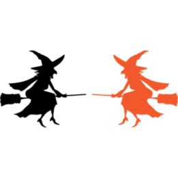 Witch on Broomstick Stickers – Halloween Decals (2-Pack)