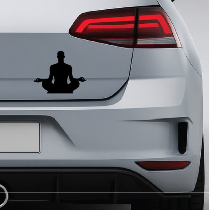 Yoga Meditation Silhouette Stickers – Lotus Pose (2-Pack)