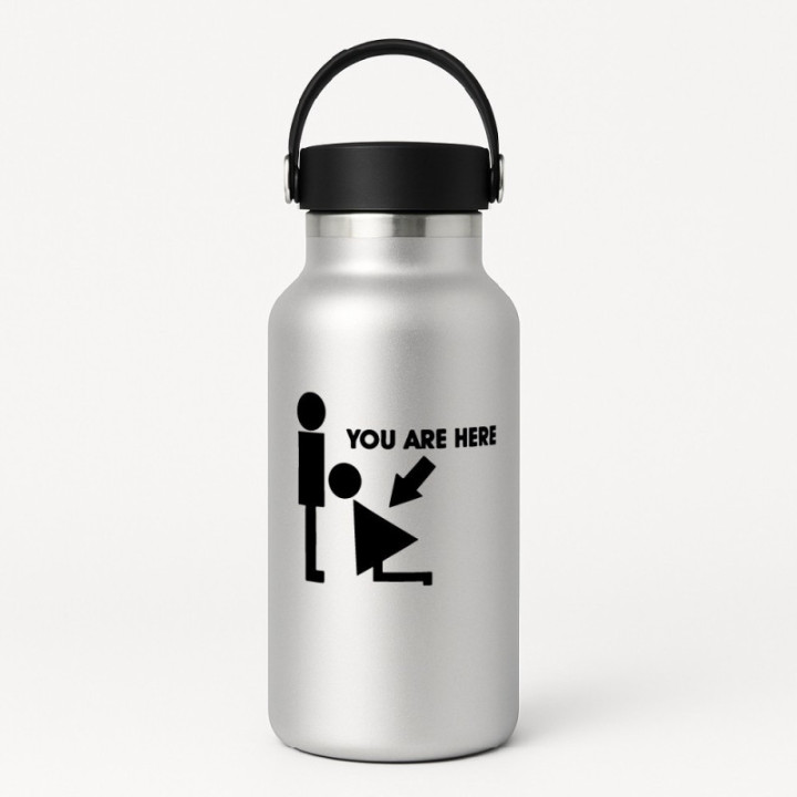 You Are Here Funny Rude Stickers – Adult Humour (2-Pack)