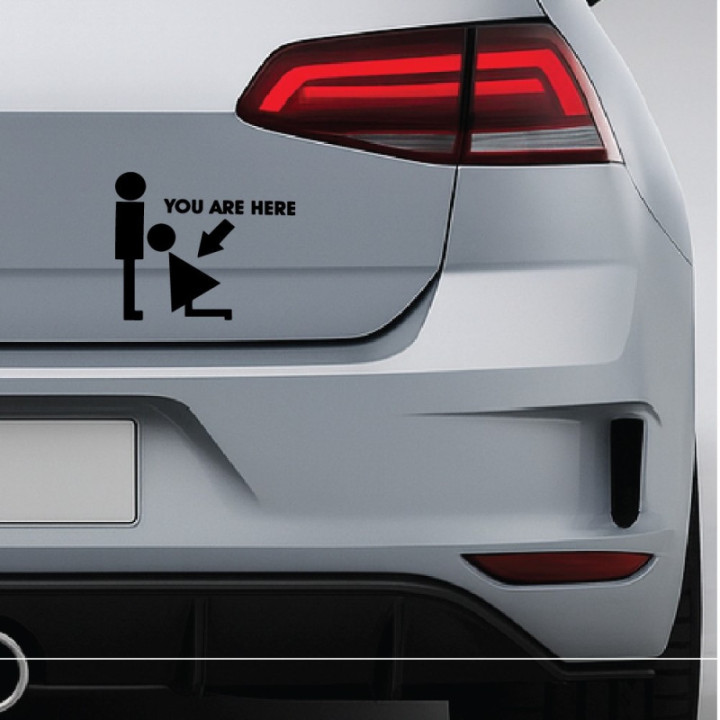 You Are Here Funny Rude Stickers – Adult Humour (2-Pack)