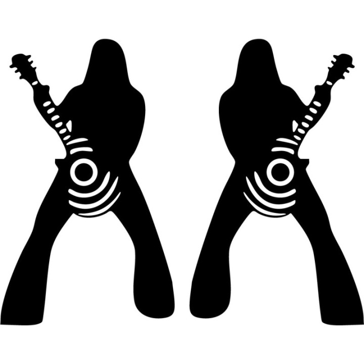 Zakk Wylde Guitarist Stickers – Rock Silhouette Decals (2-Pack)